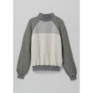 Prana Two-Tone Gray and Cream Cowl Sweater